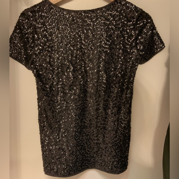 J. Crew scoop neck taupe sequin shirt blouse size XXS - Picture 2 of 5